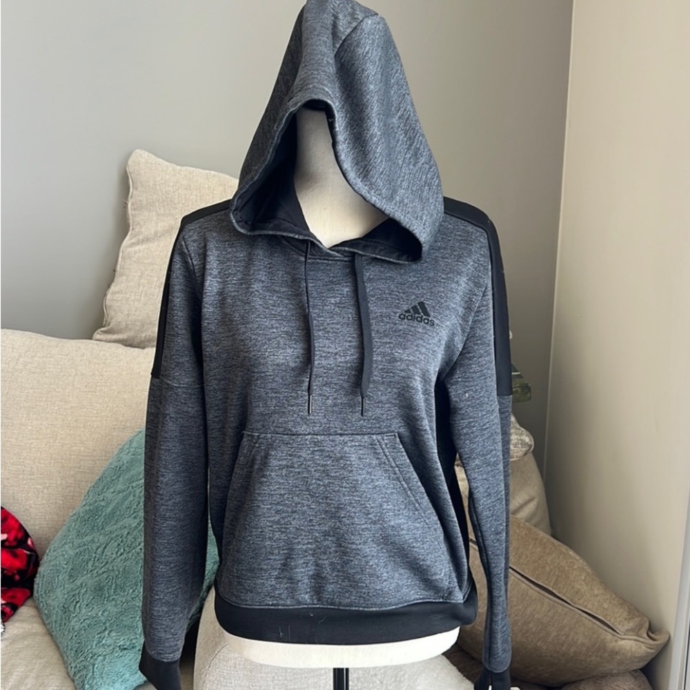 Adidas Climawarm Gray & Black Sweatshirt Hoodie -Size Small EUC - Picture 11 of 15